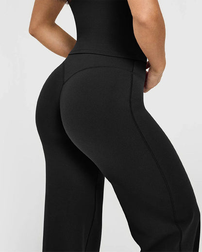 High-Waisted Elastic Wide-Leg Lounge Yoga Pants