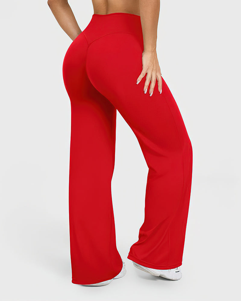 High-Waisted Elastic Wide-Leg Lounge Yoga Pants